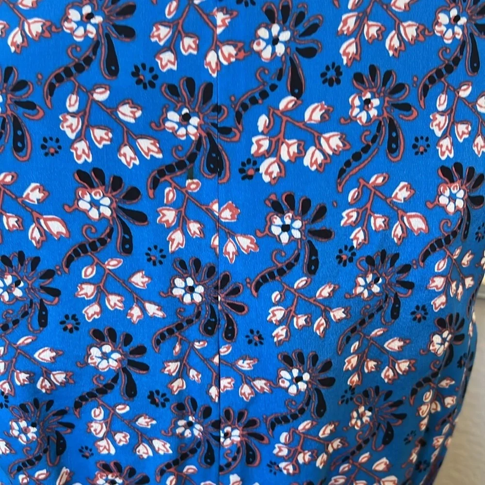 J. CREW Blue 100% Silk Vintage Scarf Floral Mini Dress Size 4P